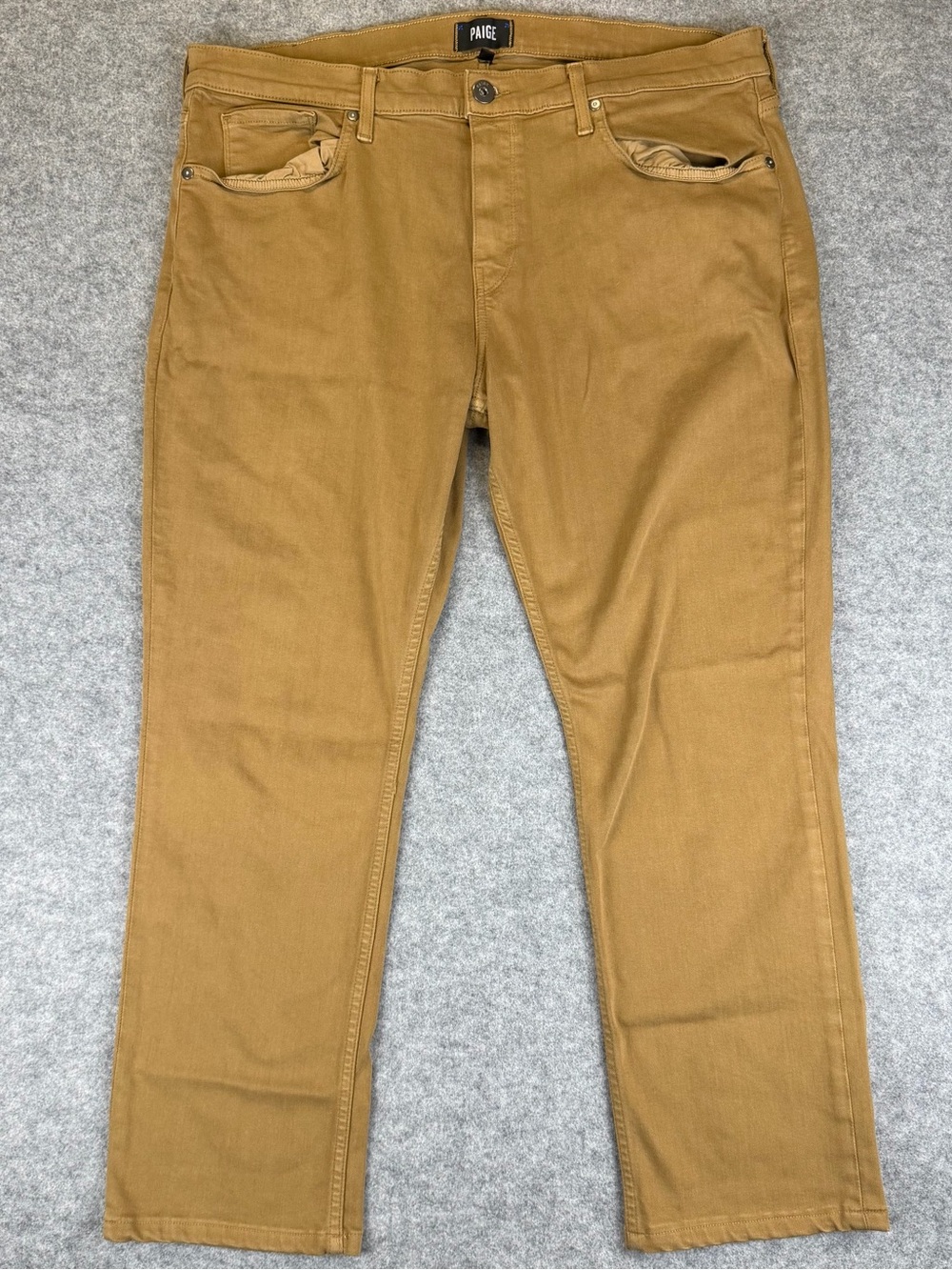 Paige Men’s Federal Slim Straight Jeans 38 Laurel Tan Khaki Stretch Denim